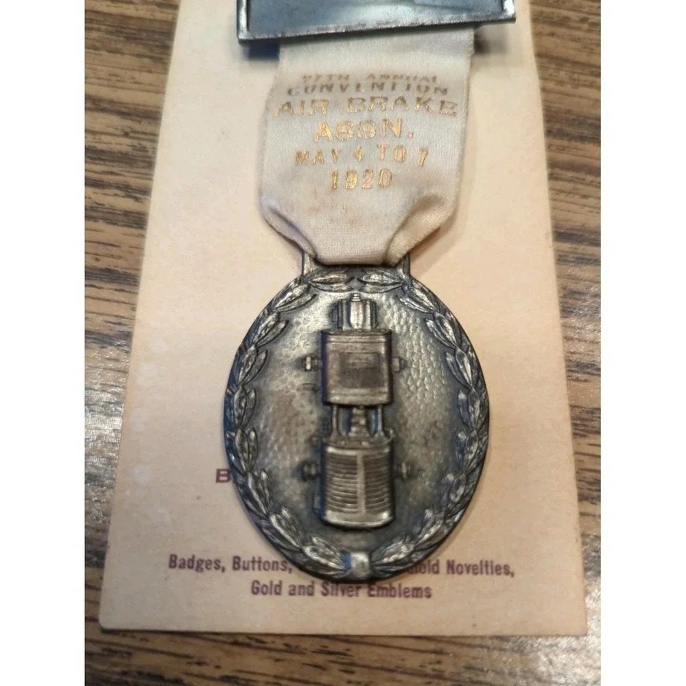 Antique 27th Annual Convention Air‎ Brake Association 1920 Convention Pin Medal